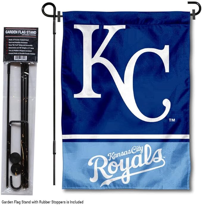 WinCraft Kansas City Royals Garden Flag with Stand Holder