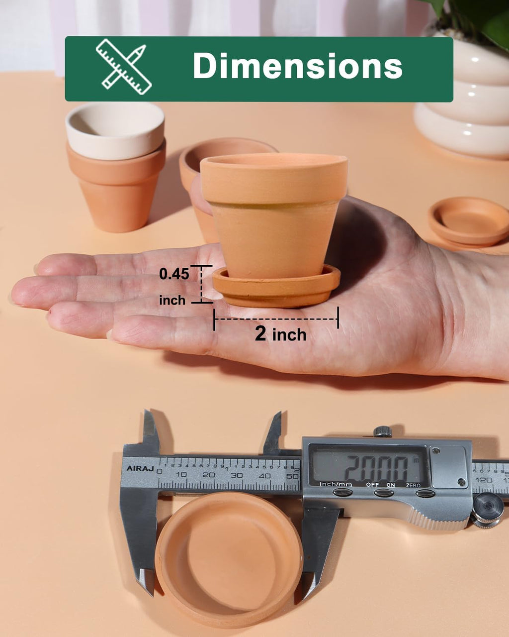 vensovo 2 Inch Terracotta Plant Saucer Pots Tray - 32 pcs Mini Planter Saucers for Indoor & Outdoor Plants, Small Clay Trays Perfect for 1 Inch 1.5Inch Flower Pot