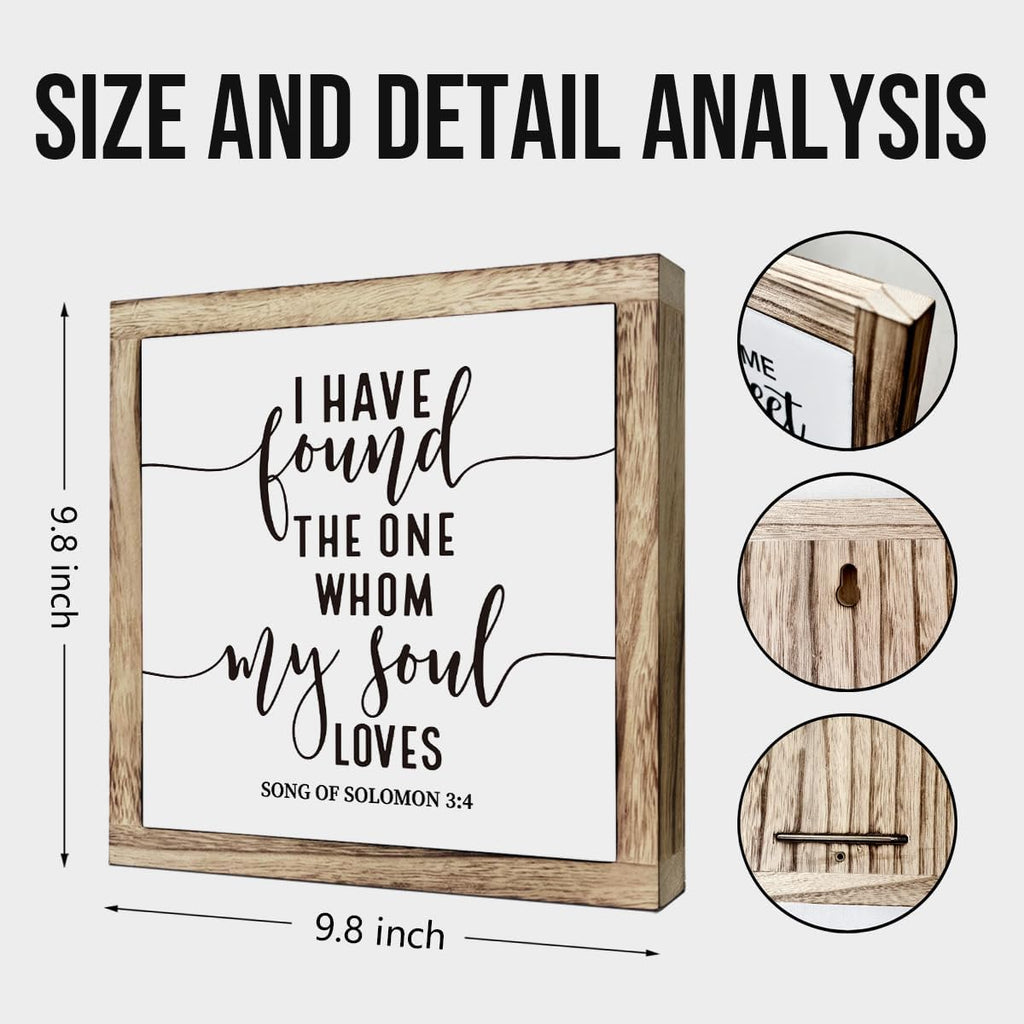 Scripture Sign, Song of Solomon 3:4 Sign, I Have Found the One Whom My Soul Loves, Wooden Plaques Box Signs, Bedroom Decor, Wedding Decoration, Church Decoration, Christian Decor Art, Valentines Day Gift