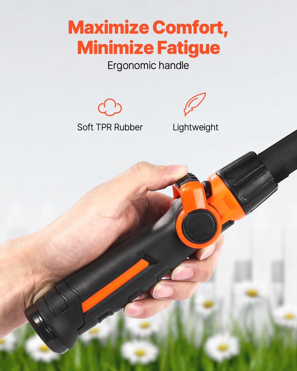 VEVOR Watering Wand, 36-Inch Extra Long Heavy Duty Garden Hose Wand with 8 Spray Patterns & 180° Swivel Head, Long Hose Nozzle Sprayer with on/off Thumb Control, Ideal for Hanging Baskets