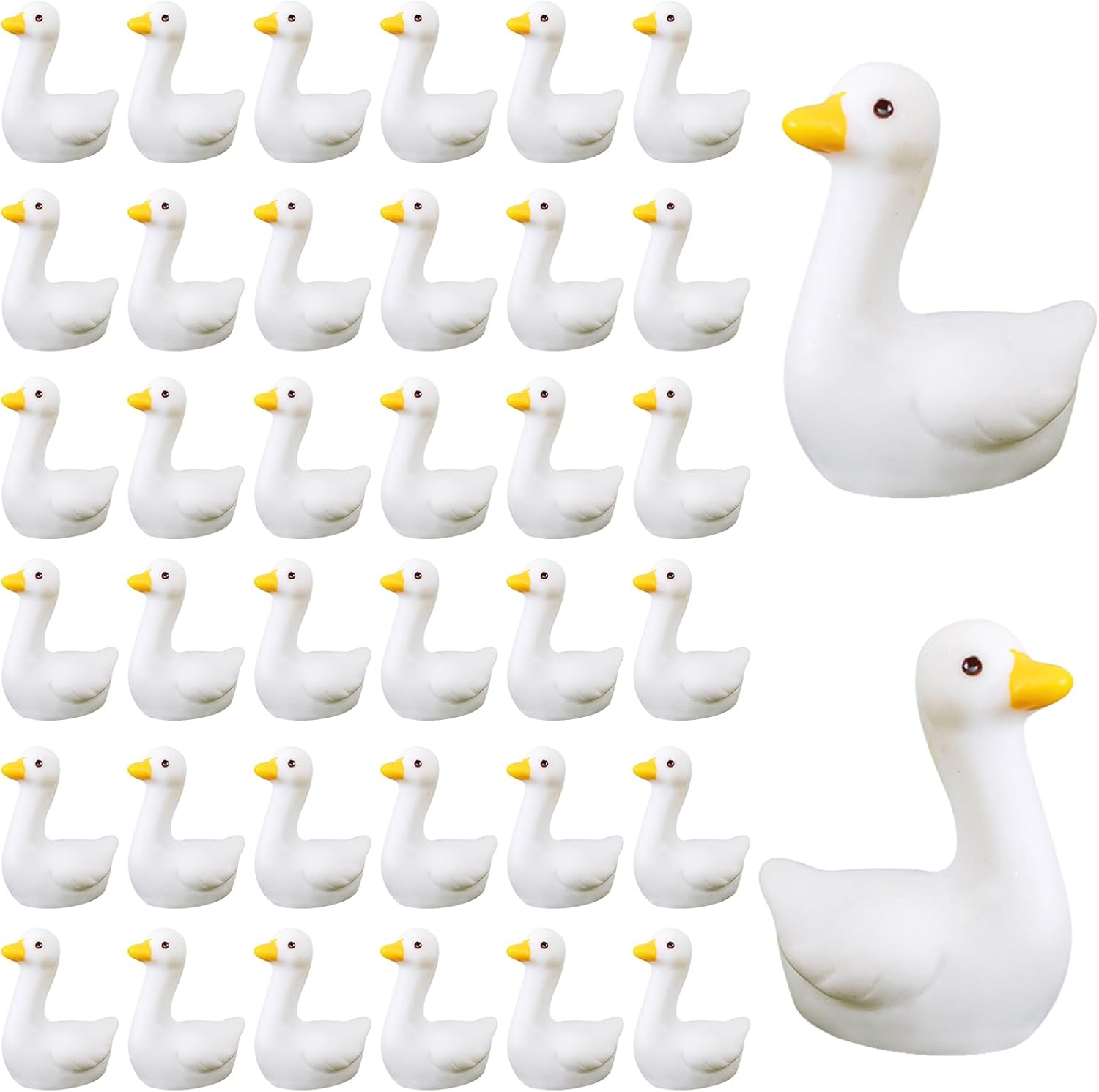 100pcs Mini Tiny Goose Figurines - Resin Geese Animal Statues for Halloween Decorations, DIY Crafts, Party Gifts, Stocking Stuffers, Micro Landscape Ornaments to Hide,Small Desk Goose Decor