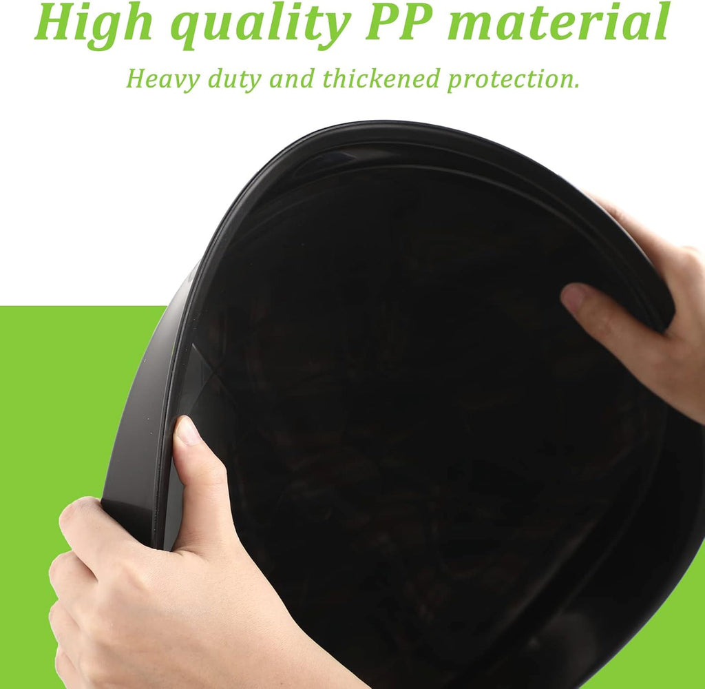 Eccliy 12 Pcs Plastic Plant Saucers Round Plant Tray Large Flower Pot Heavy Duty Planter Water Trays Thick Planter Drip Saucers for Indoors and Outdoors(18 Inch,Black)