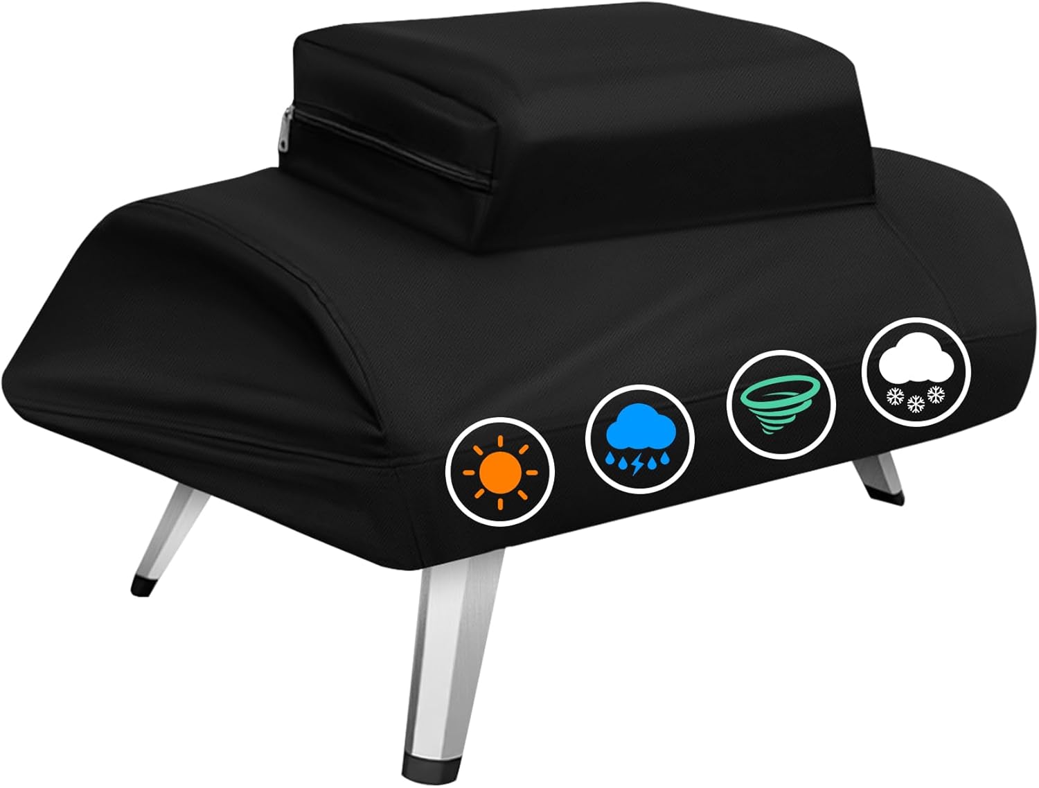 ZBXFCSH Heavy Duty 600D Polyester Cover Compatible with ooni Fyra 12 Pizza Oven- Suitable for ooni Fyra 12 Pizza Oven Accessories, Portable Pizza Oven lid with Pocket (Cover Only)