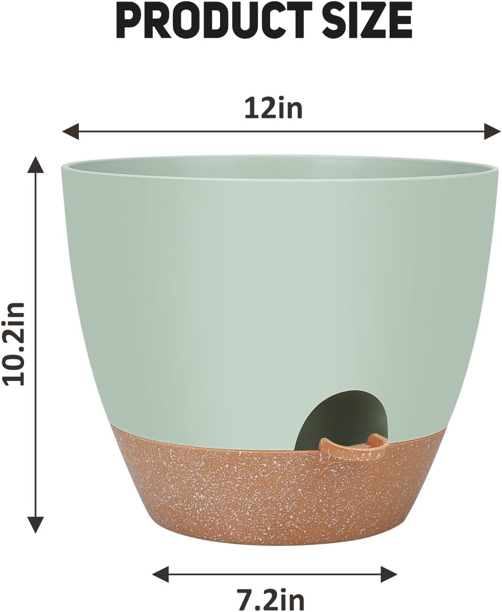 12 inch Large Self Watering Plant Pots, Flower Pots Planters with Multi Mesh Drainage Holes for Indoor Outdoor Garden Plants and Flowers