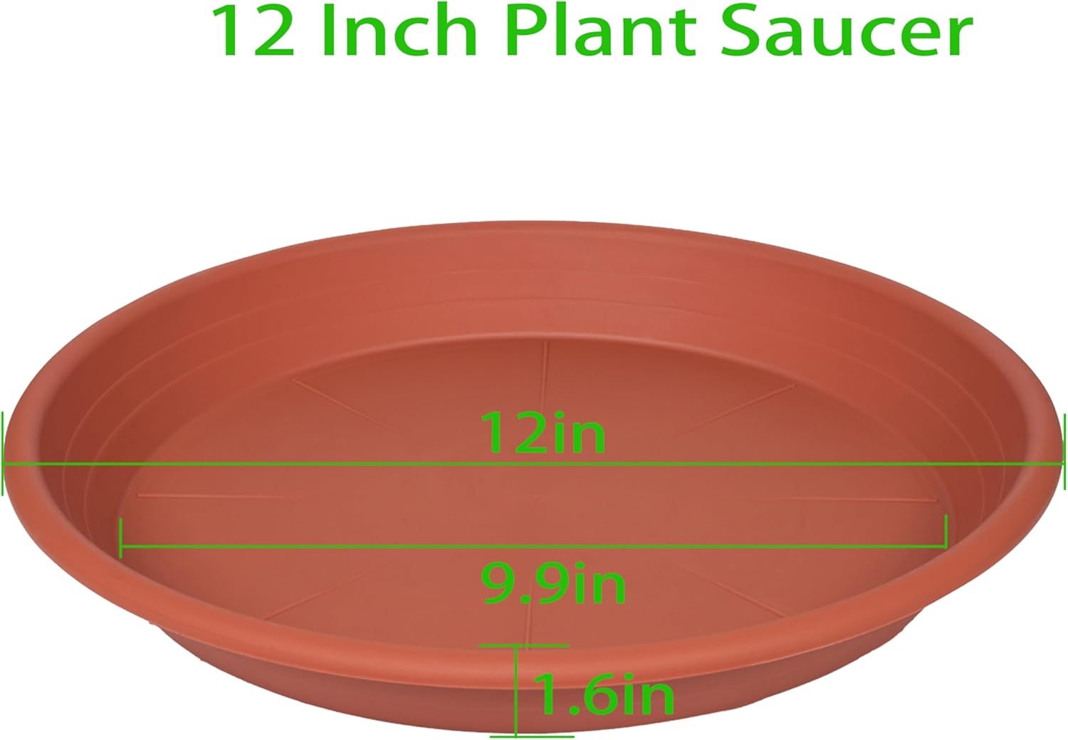 2 Pack of Plant Saucer 12 inch, 12 inch Plastic Plant Drip Trays, Heavy Duty Plant Trays for Indoors no Holes, Plant Water Tray for Planters (Terracotta)