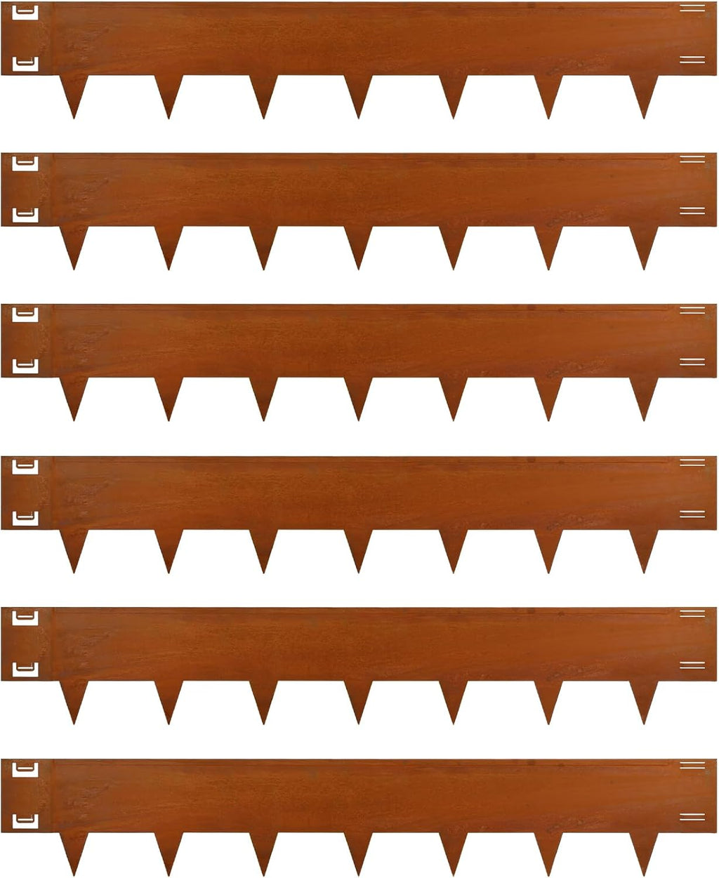 Cor-Ten Steel Landscape Lawn Edging, 40" L x 6" H,6 Pack Steel Edging for Landscaping,Metal Landscape Edging, Metal Edging for Landscaping(180 Degree Bend, Rusted)