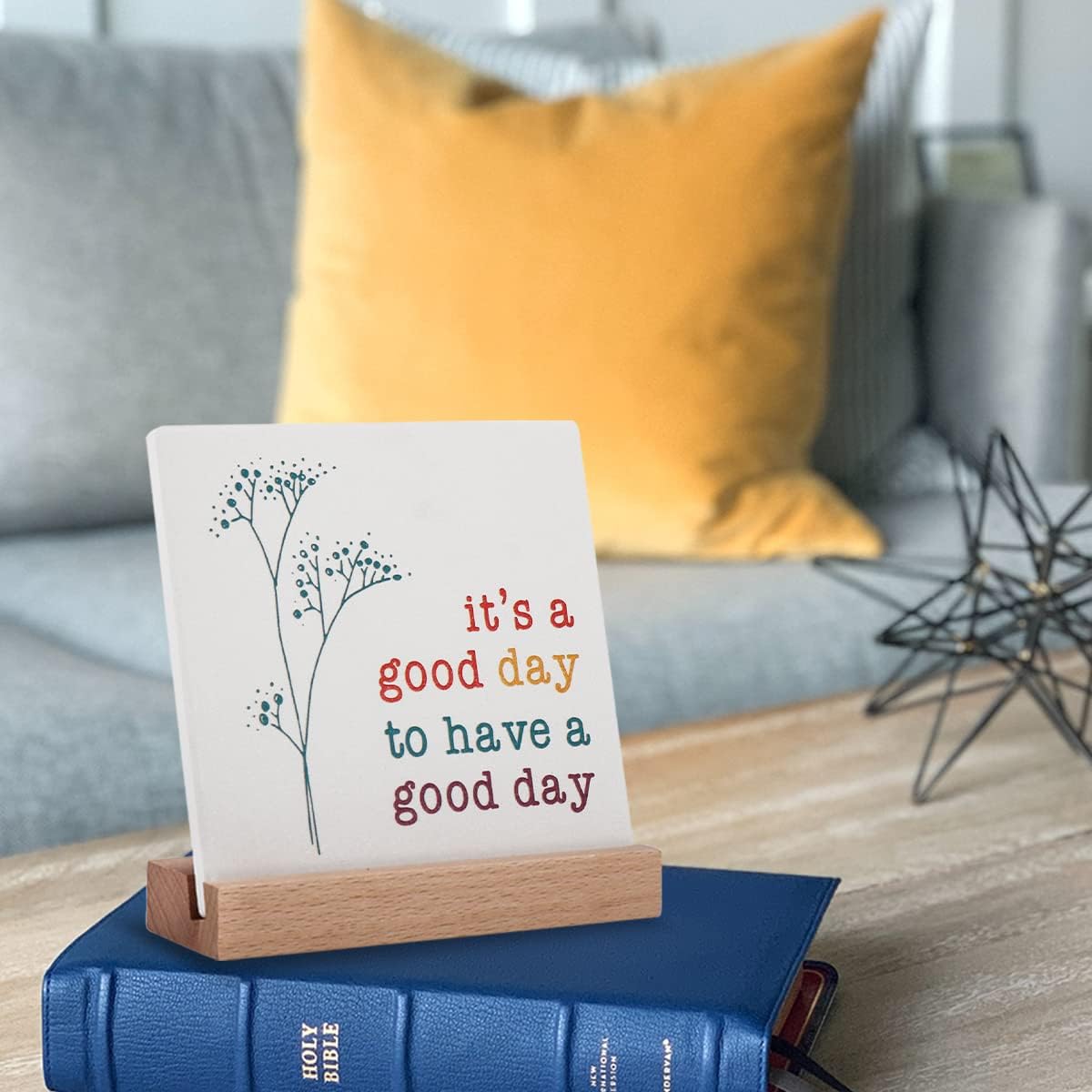 Positive Decor Motivational Gifts for Women, It's a Good Day Sign Inspirational Desk Art Decor, Emotion cheerful Support Mindset Good Vibes Decoration for Home Office