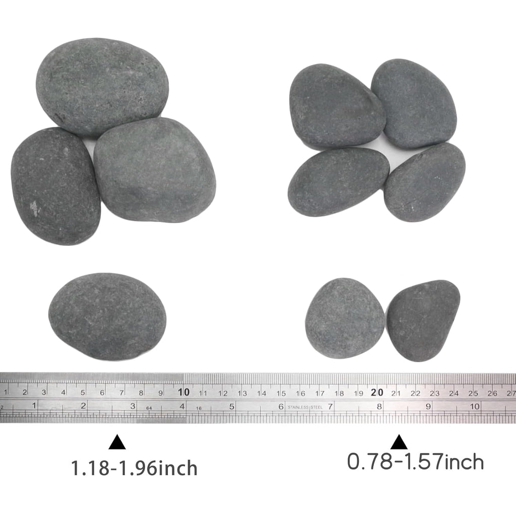 10LB Black Stones Pebbles River Rocks, Natural Beach Pebbles, 1-2" Garden Decorative Stones-1-2 Large Plant Rocks,Ideal for Aquarium, Home Decor