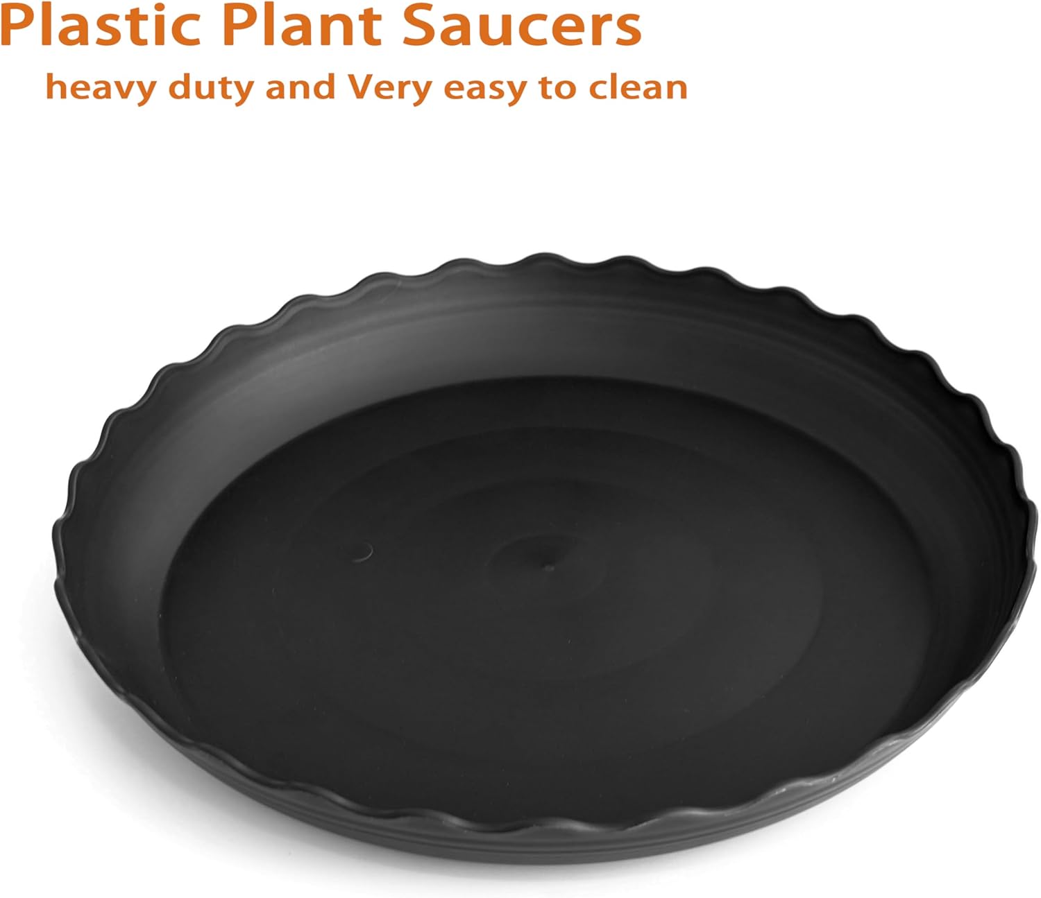 6 Pack Plant Saucer, 6 8 10 12 14 16 inch Plant Trays for Pots, Heavy Duty Plant Saucers for Indoors no Holes, Plastic Plant Saucer for Planter (6", Black)