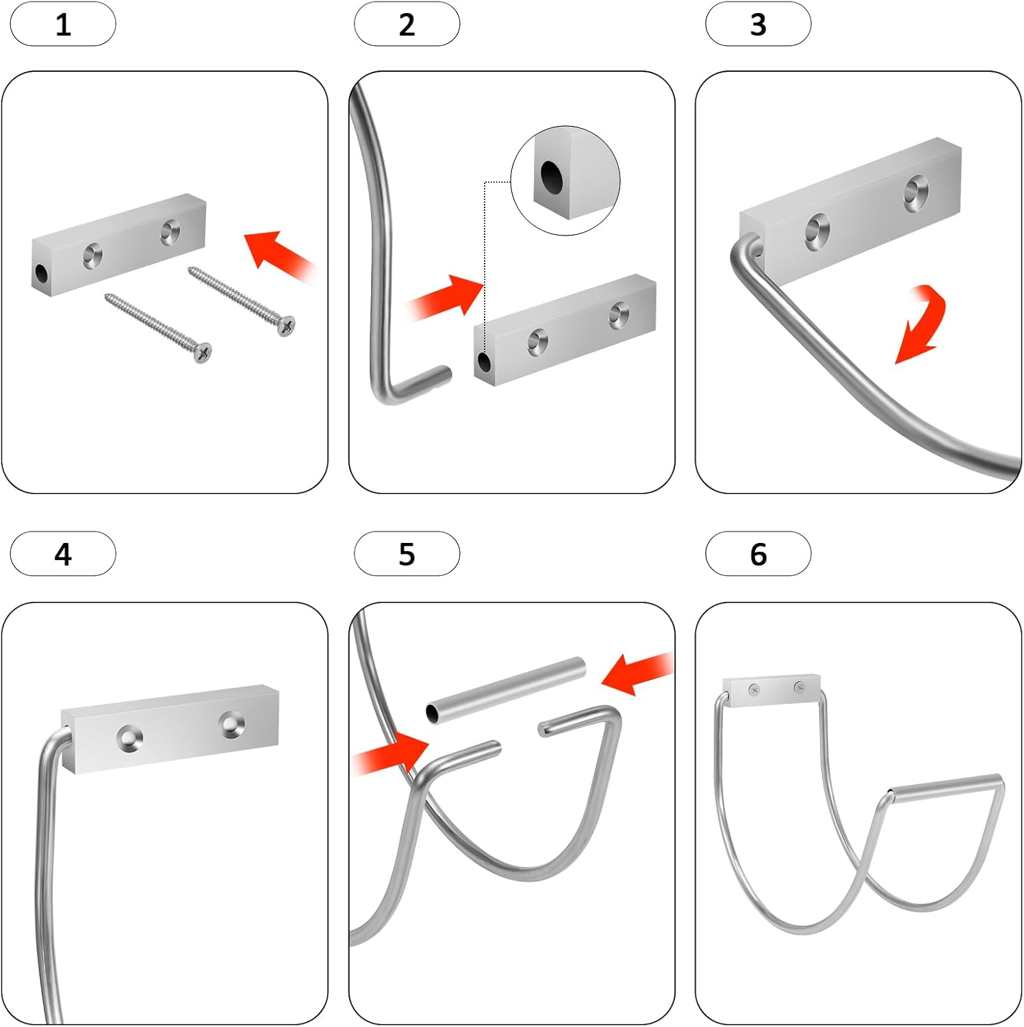 Garden Hose Holder Wall Mounted,304Stainless Steel Solid Hook Holds Up to 150Ft - Chrome