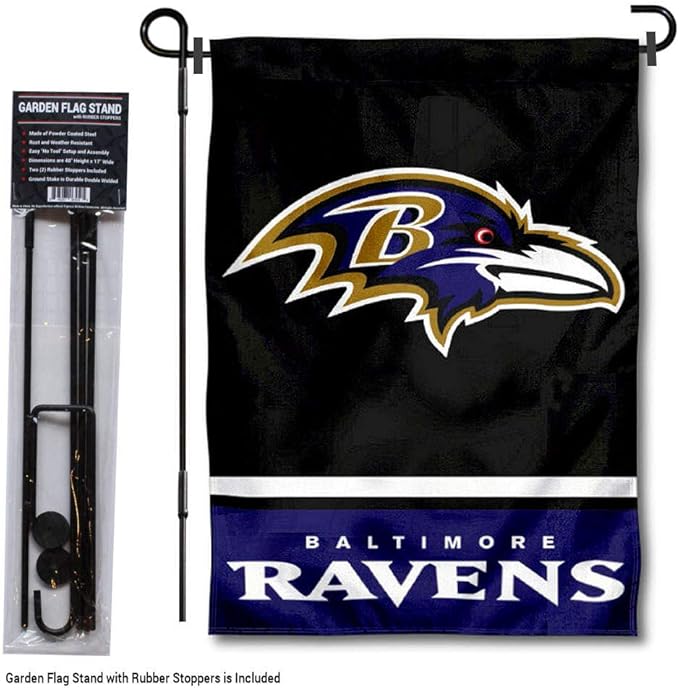 WinCraft Baltimore Ravens Garden Flag with Stand Holder
