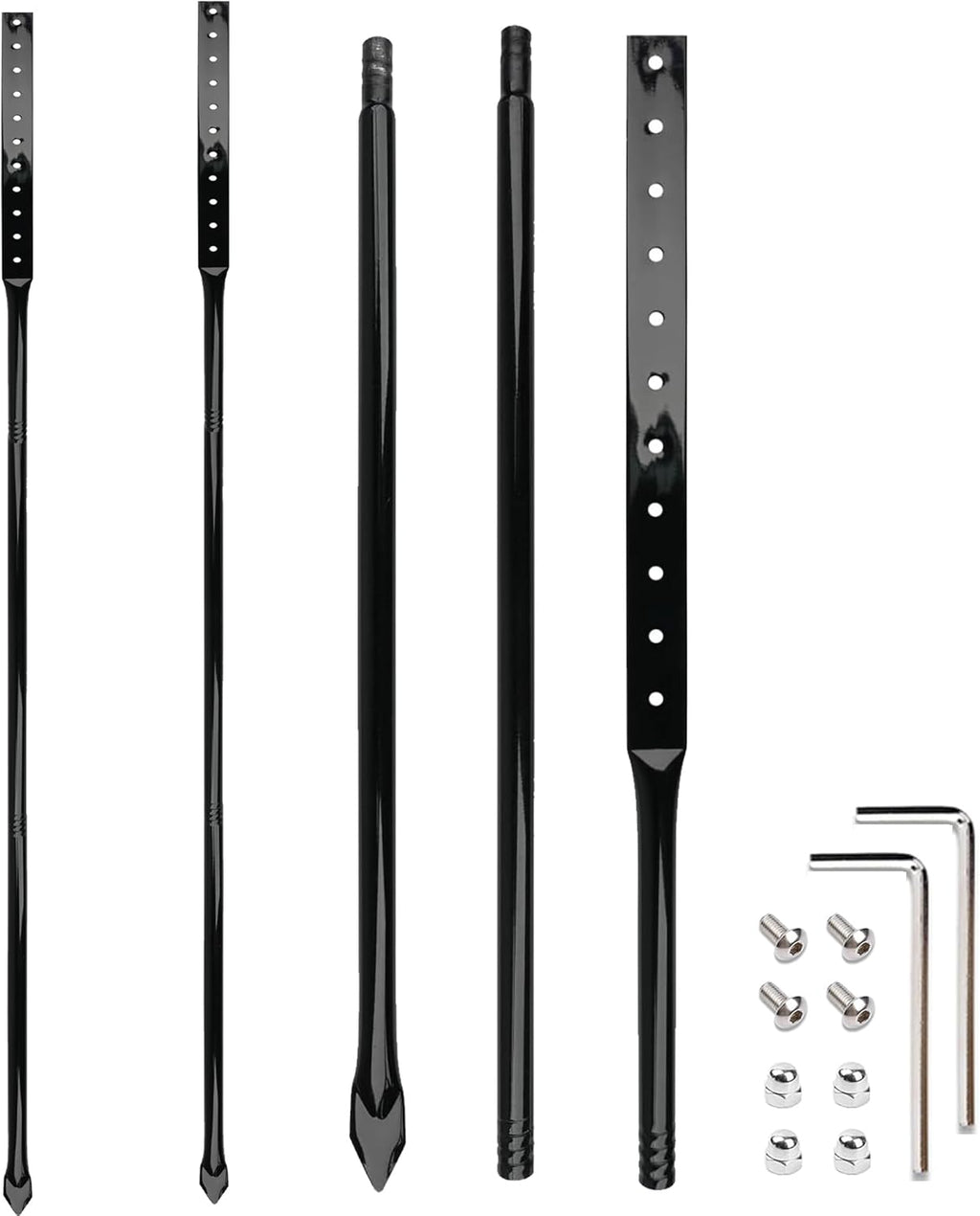 2Pcs 54 Inches Heavy Duty Metal Stakes for Yard Sign, with Screws Hardware, for Outdoor Lawn Bar Parking Garage Event,Black