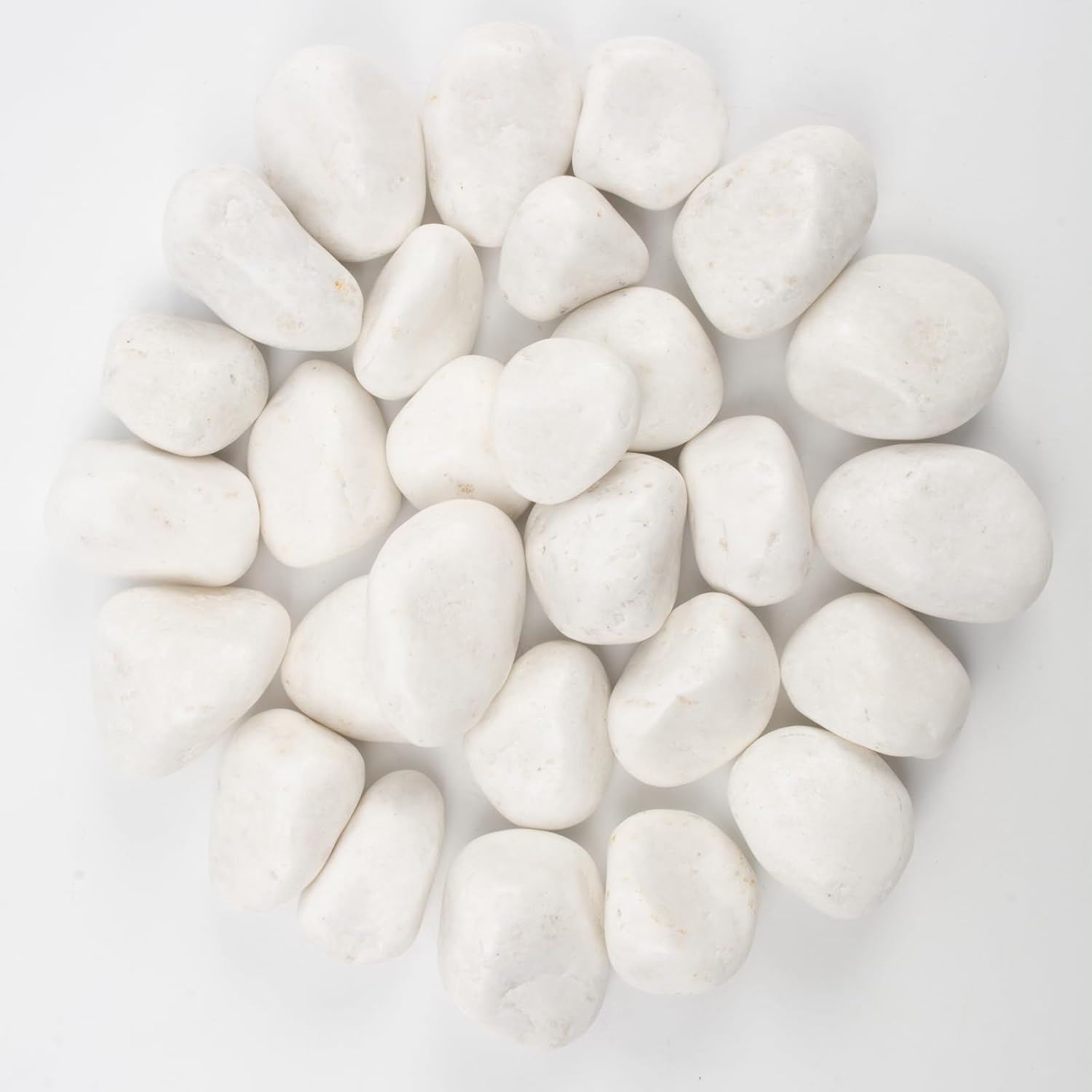 10lbs White Natural River Rocks, Polished Pebbles for Plants Garden, 2-3 inch Decorative White Stones, Ideal for Fish Tank, Vases, Crafting, Home Decor and Garden Landscaping Rocks
