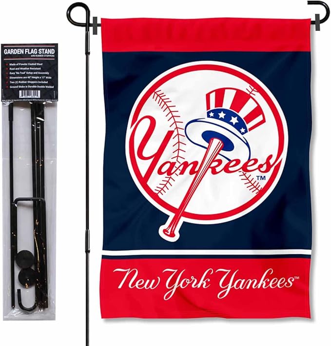 WinCraft NY Yankees Throwback Retro Garden Flag and Pole Stand Mount