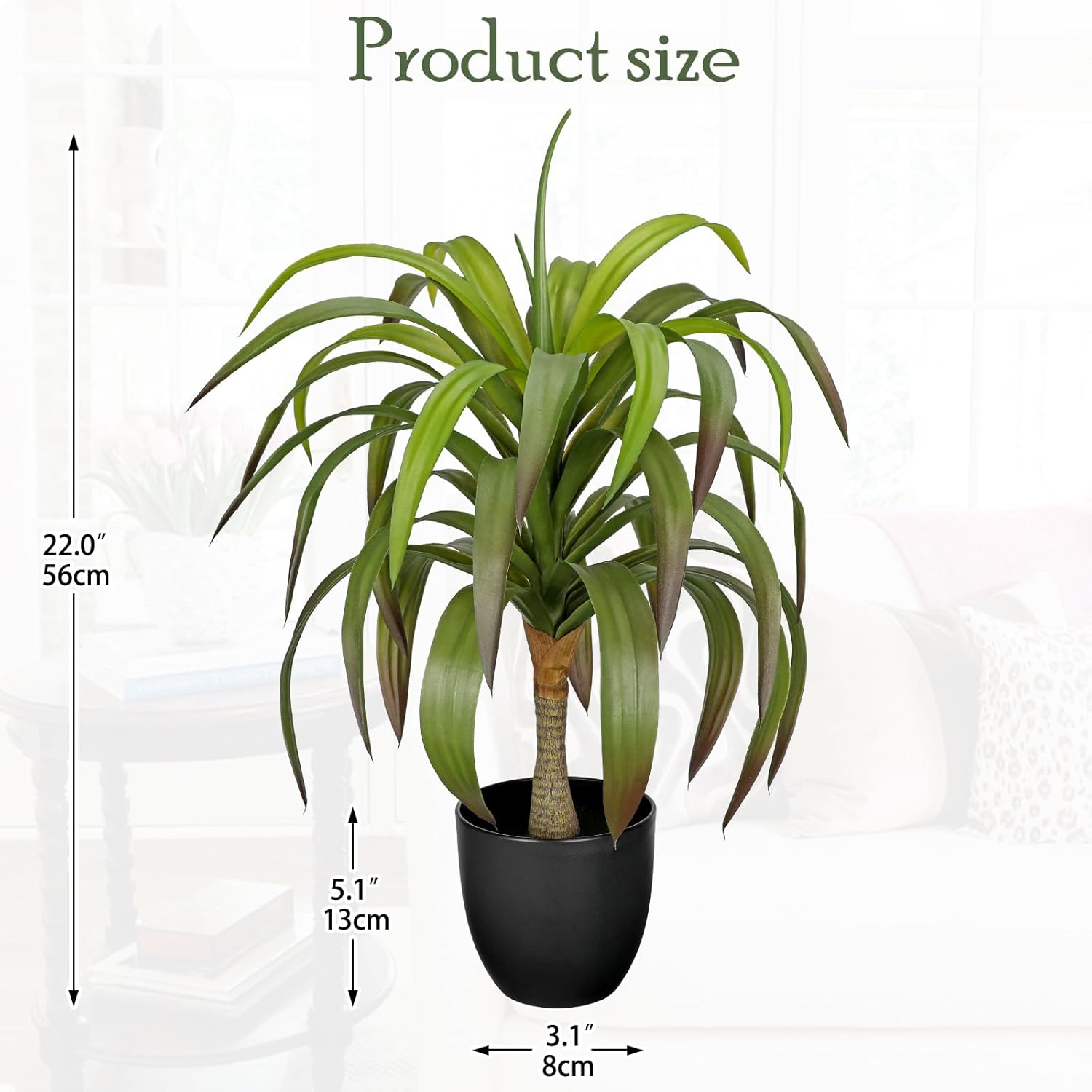 Briful Fake Agave Plant 22in Artificial Agave Potted Plant Fake Outdoor Plants for Home Office Living Room Bedroom Kitchen Table Decor