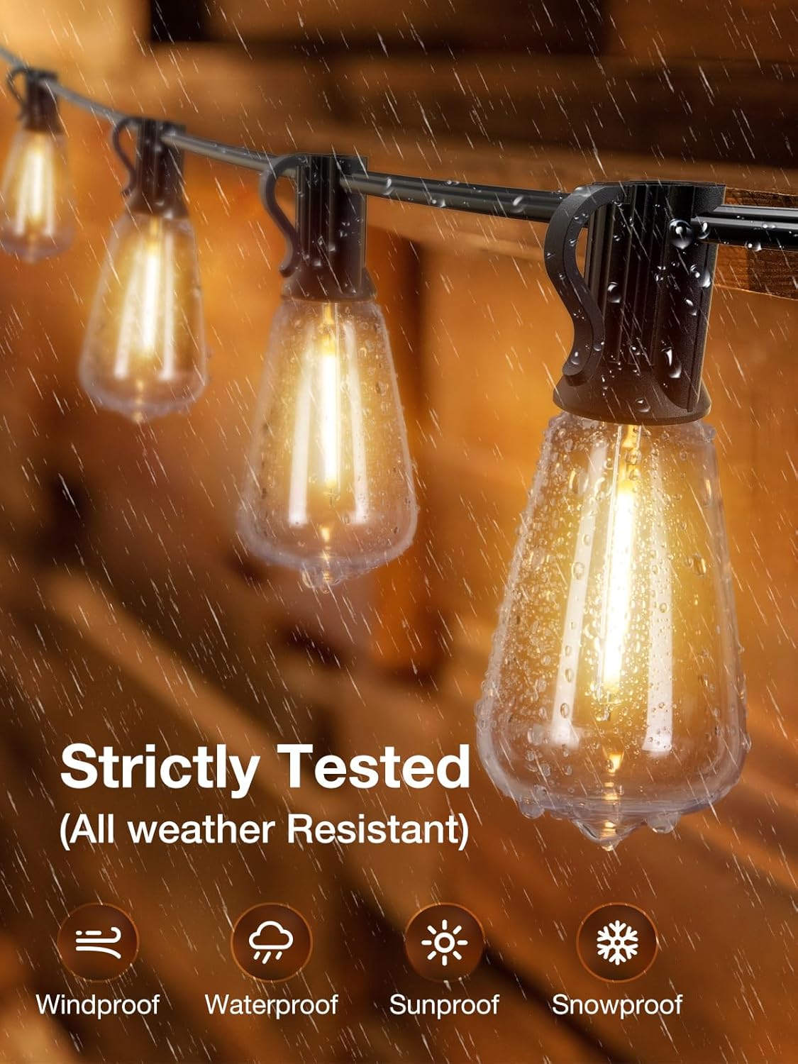 addlon 200 FT (4x50FT) Outdoor String Lights with Remote,Waterproof Patio Lights ETL Listed with 60+4 Shatterproof Dimmable ST38 LED Bulbs,2700K Connectable Outdoor Lighting for Backyard Bistro Garden