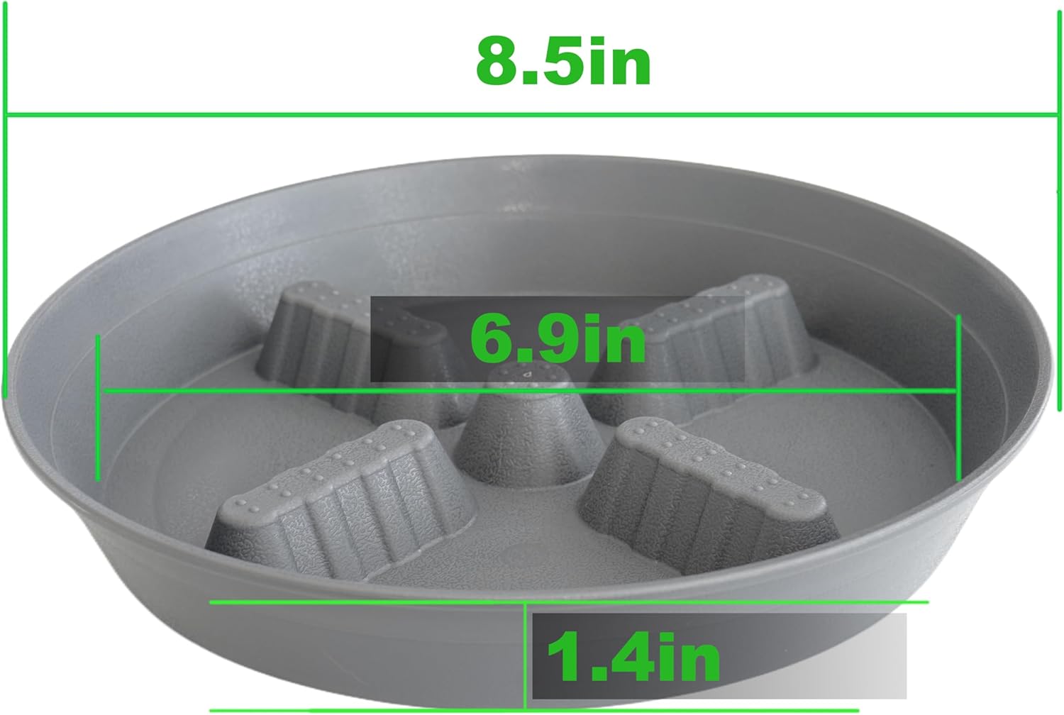 4 Pack Plant Saucer 8 inch, 10 12 14 17 inch, Plant Stand Plastic Plant Saucers for Indoors Outdoor, Heavy Duty Flower Planter Drip Trays for Pots, Pot Saucers for Plants, Grow Bags Saucers