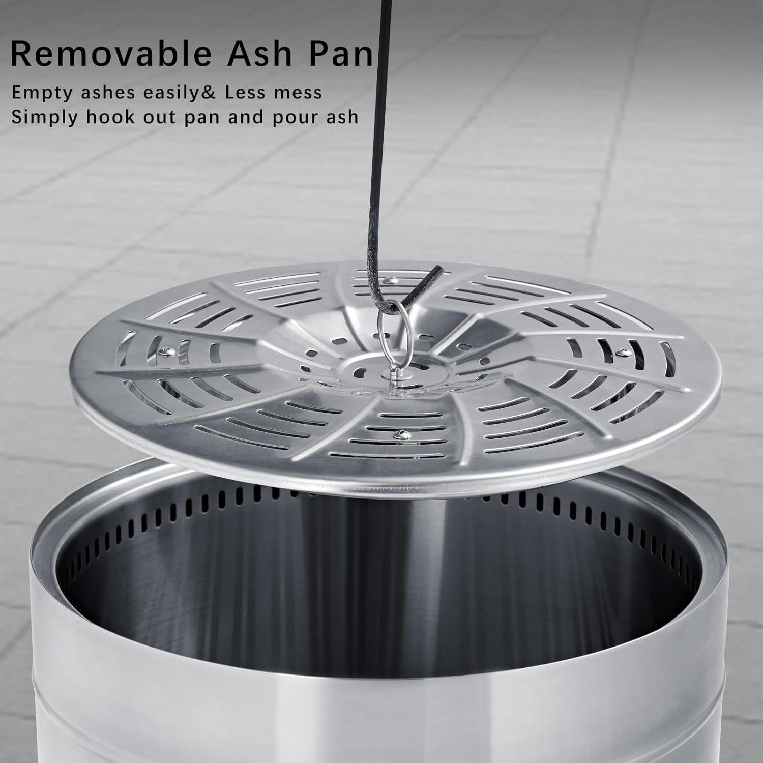 19.5 inch Smokeless Fire Pit with Carry Bag, Stainless Steel Outdoor Smokeless Firepit, Wood Burning Fire Pits for Camping, Bonfire,Low Smoke Firepit for Outside(Silver)