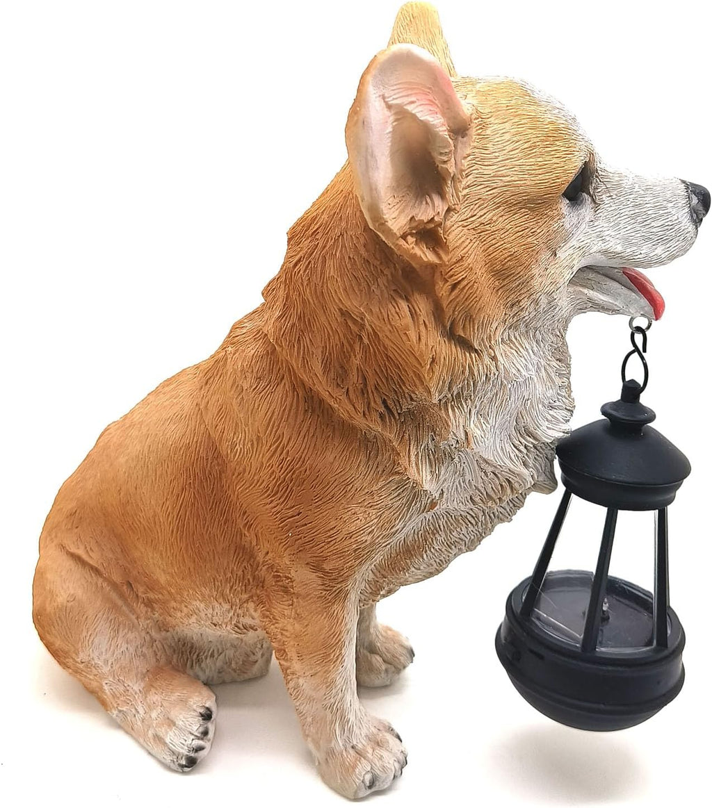 Dog Solar Statues Cute Corgi Solar Light for Outdoor Garden Halloween Decorations Christmas Decor Lawn Decor Patio Balcony Yard Ornament Ideal Gifts for Women, Mom or Birthdays