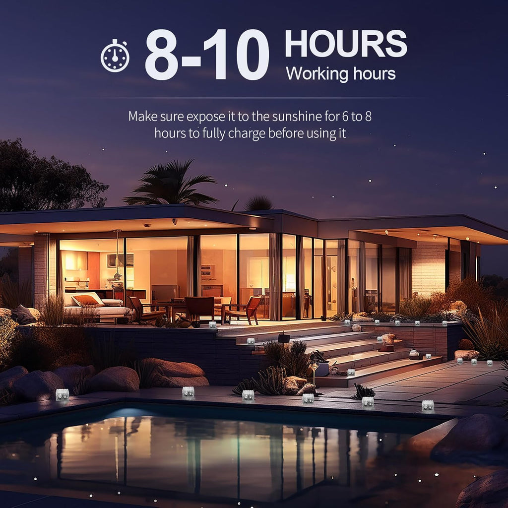 Solar Brick Lights-Outdoor Solar Lights for Yard-Solar Brick Landscape Path Light 3 Pack LED Light Brick Garden Decor for Pathway Patio Walkway Backyard Decoration