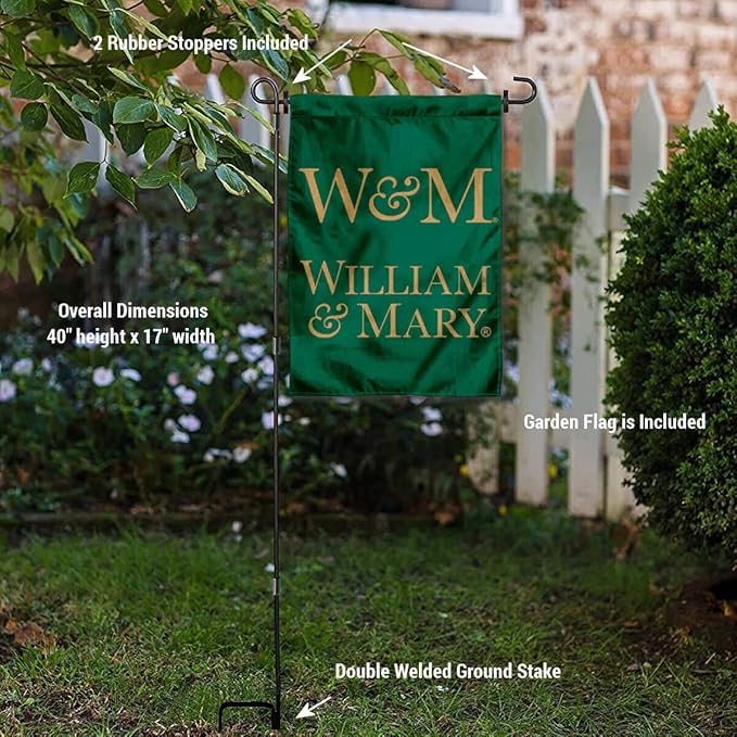 College Flags & Banners Co. William & Mary Tribe Garden Flag with Stand Holder