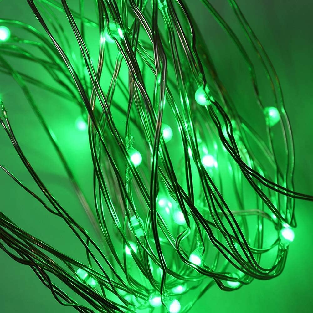 2 Pack Solar Powered Fairy String Lights Outdoor Waterproof 8 Modes Twinkle Christmas Decorations Lights, Each 33ft-100LED, 40ft-120LED, 66ft-200LED, 80ft-240LED, (Green, 66)
