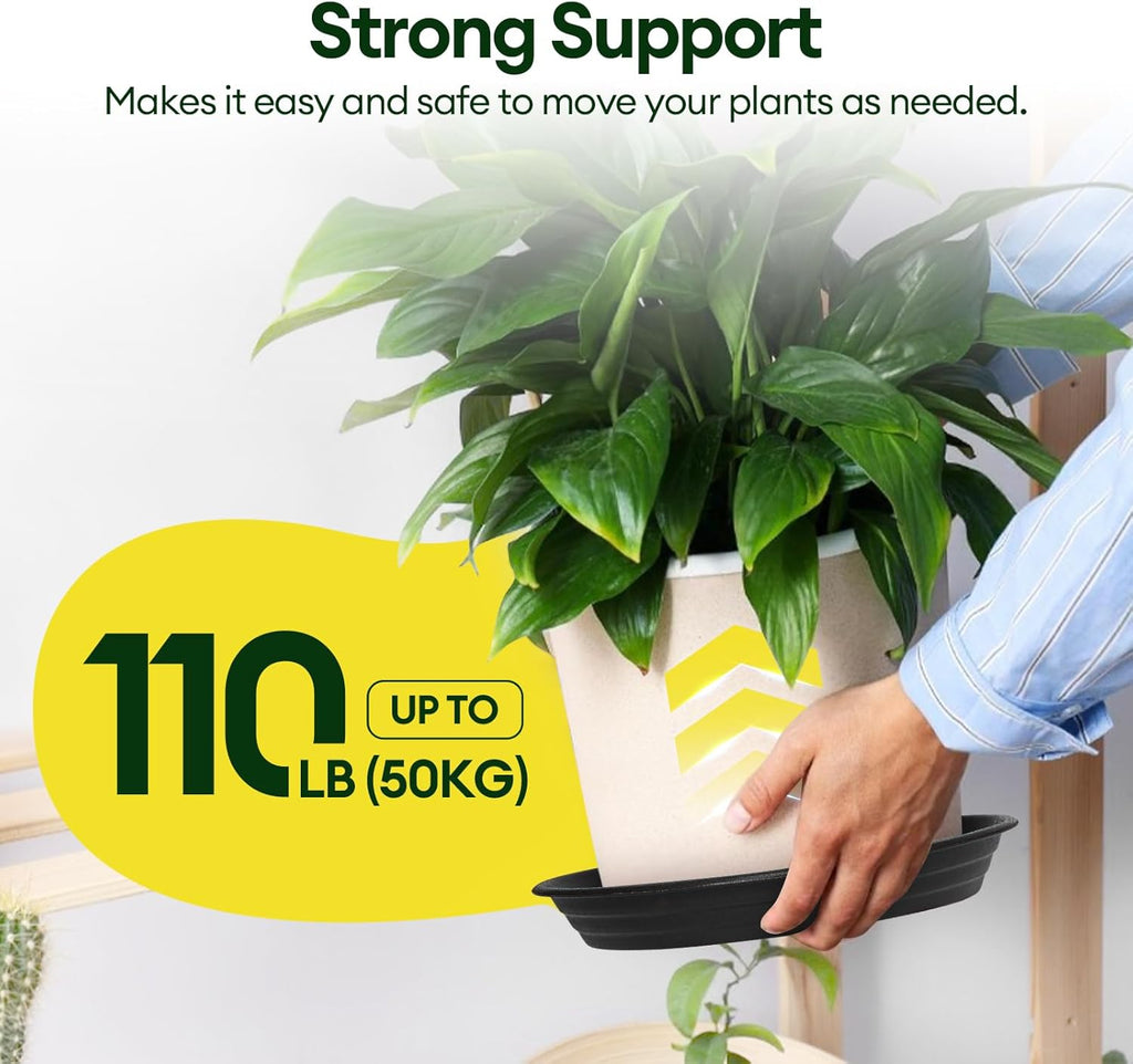 4 Pack Plant Saucer, 8 10 12 inch Plant Saucers for Indoor, Heavy Duty Plastic Plant Trays for pots, Grow Bags, Bird Baths, Flower Drip Trays for Indoor and Outdoor Uses (8", 4 Colors)