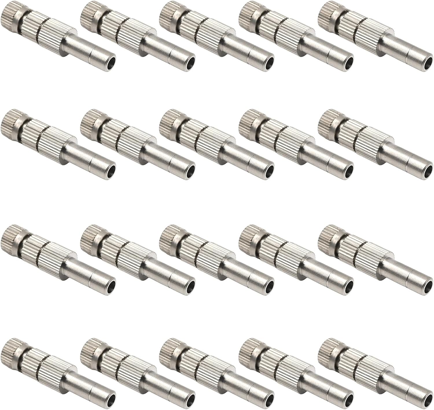 20pcs 6mm Brass Mister Nozzles with Filter, 0.016"/0.4mm Orifice Misting Nozzles for Outdoor Cooling System, Landscaping, Air Humidification, Greenhouse Irrigation