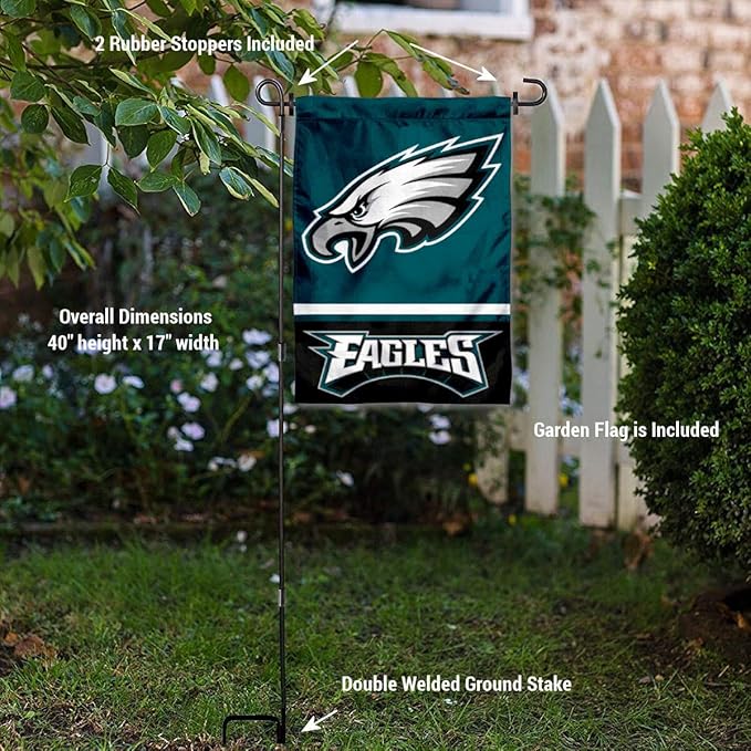 WinCraft Philadelphia Eagles Garden Flag with Stand Holder