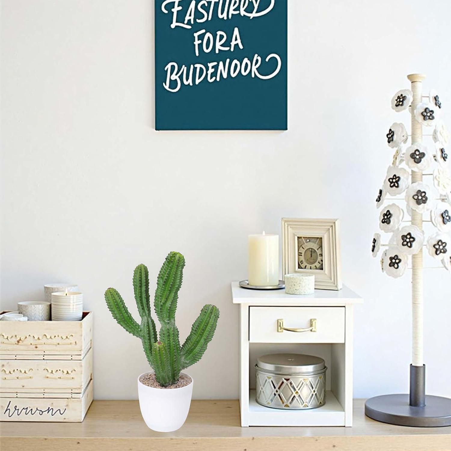 Artificial Cactus 15inch Faux Cactus Fake Succulent Plants for Indoor Outdoor Home Office Garden Decor