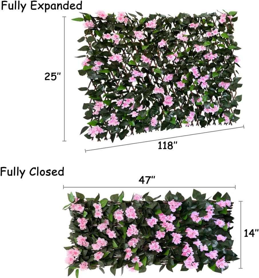 Expandable Fence Privacy Screen for Balcony Patio Outdoor,Decorative Faux Ivy Fencing Panel,Artificial Hedges