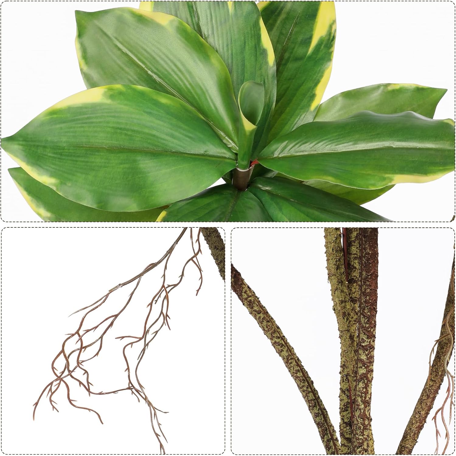 Artificial Tree 2.95Ft Faux Agave Plant Fake Tropical Yucca Palm Tree with 6 Heads in Pot Fake Dracaena Plants Tree for Home Decor Modern Office House Decoration Housewarming Gift Green