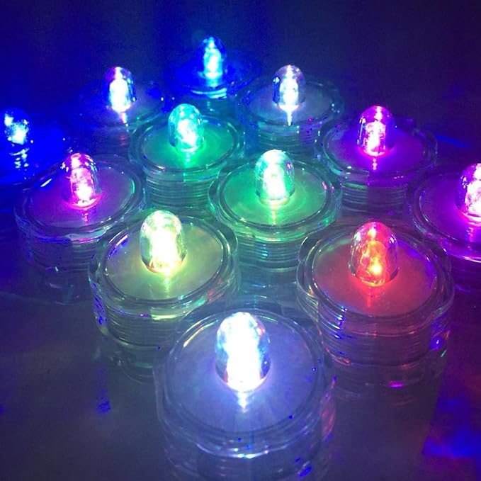 Bright LED Floral Tea Light Submersible Lights for Party Wedding (RGB(Changing Color), 20 Pack)