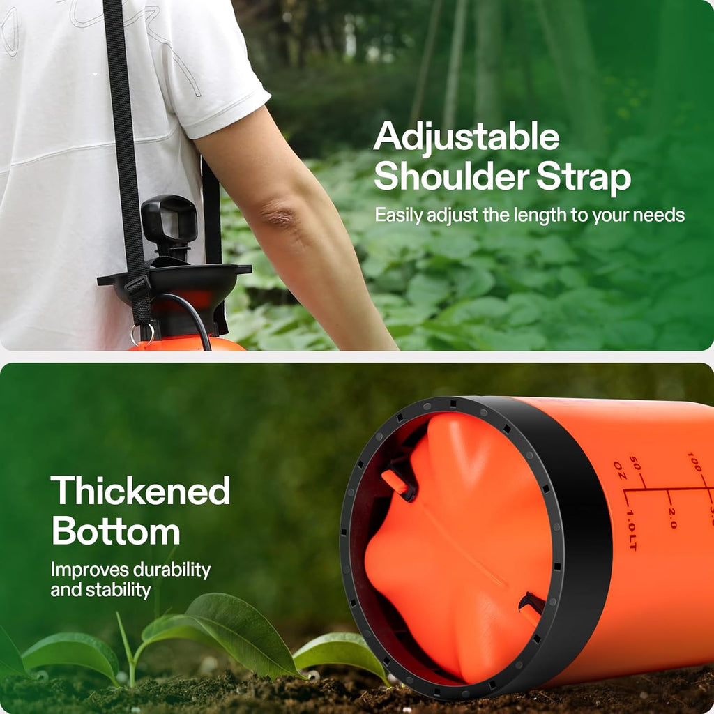VIVOSUN 1.35-Gallon Pump Pressure Sprayer, Pressurized Lawn & Garden Water Spray Bottle with Adjustable Shoulder Strap, for Spraying Plants, Garden Watering and Household Cleaning