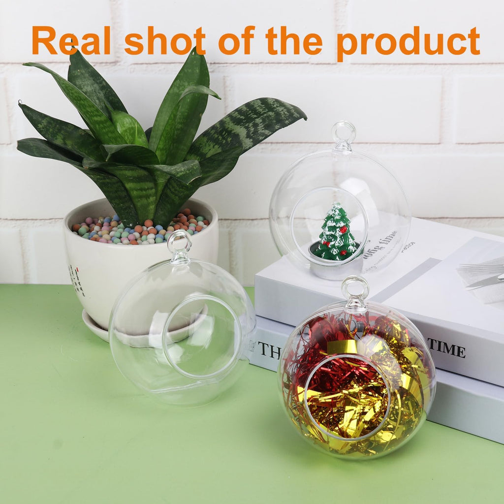 40 Pcs 4 Inch Hanging Acrylic Globes Orbs, Clear Ornaments Balls, Tealight Candle Holder for Wedding, Christmas, Party, Centerpiece Accessory and Home Decor by KUKLIPJIM.