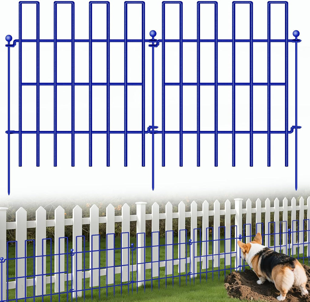 Animal Barrier Fence, 25 Panels Garden Fence Animal Barrier, 27 ft(L)×17 in(H), No Dig Fences for Dogs and Rabbits, Rustproof Metal Garden Fencing, Under Fences Border Barrier for Outdoor, Yard, Patio