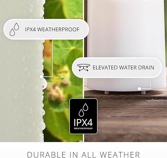 Luminara Outdoor Votive Flameless LED Candle, Baked Clay 2" x 3.2", Moving Flame Battery Operated Timer Remote Ready IPX4 Matte Plastic Finish