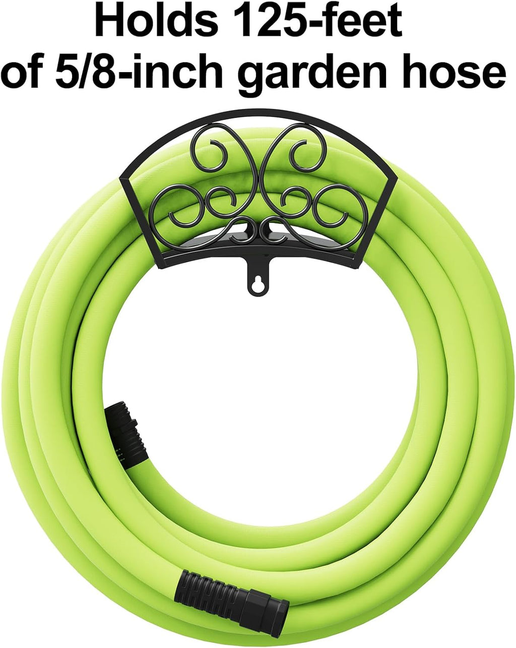 GOFORWILD Garden Hose Holder, Decorative Star Hose Butler Sturdy Water Hose Rack, Durable Wall Hose Hanger, Holds 125-Feet of 5/8-Inch Hose, Hose Reel, Made of Gauge Steel, 7019