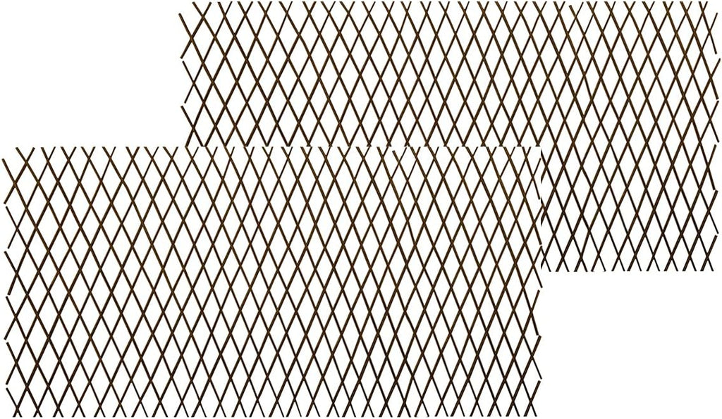 Natural Lattice Willow Trellis Fence for Climbing Plants,Expandable Garden Fence Wall Panel, Outdoor Decorative Wood Fence (2 Pieces)