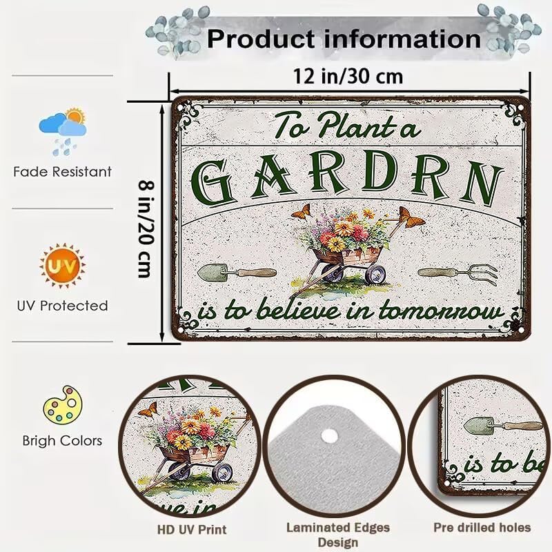 Bestylez Gardening Gifts To Plant A GARDRN Vintage Gardening Signs for Home GARDRN Greenhouse Living Room Bedroom Yard Outdoor Decor 8X12 Inch (3377) , since the in hand item is showing GARDRN