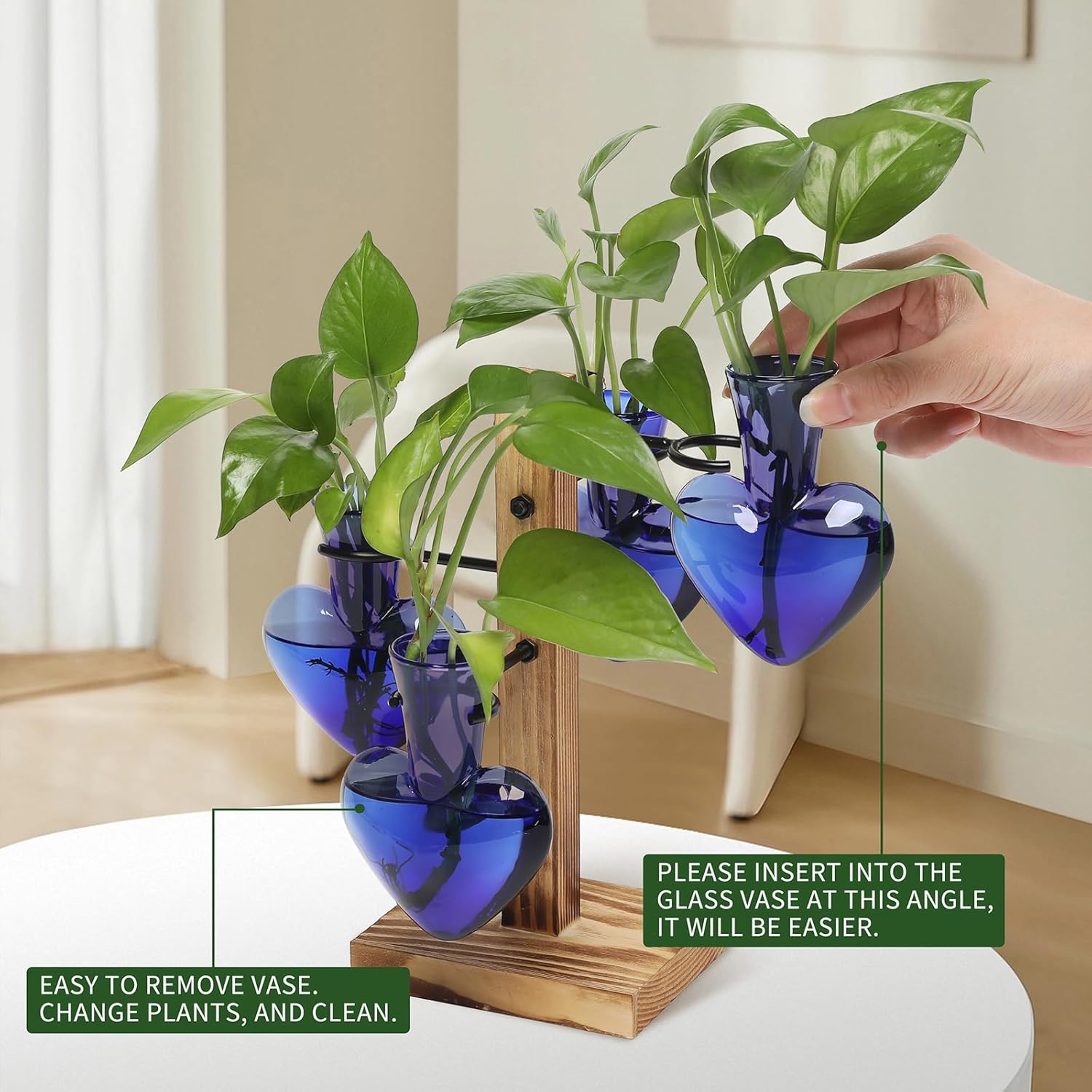 Plants Propagation Stations Plant Terrarium Kit Glass Planters for Indoor Plants House Plant Accessories Gift for Women - 4 Love Bulb Vase