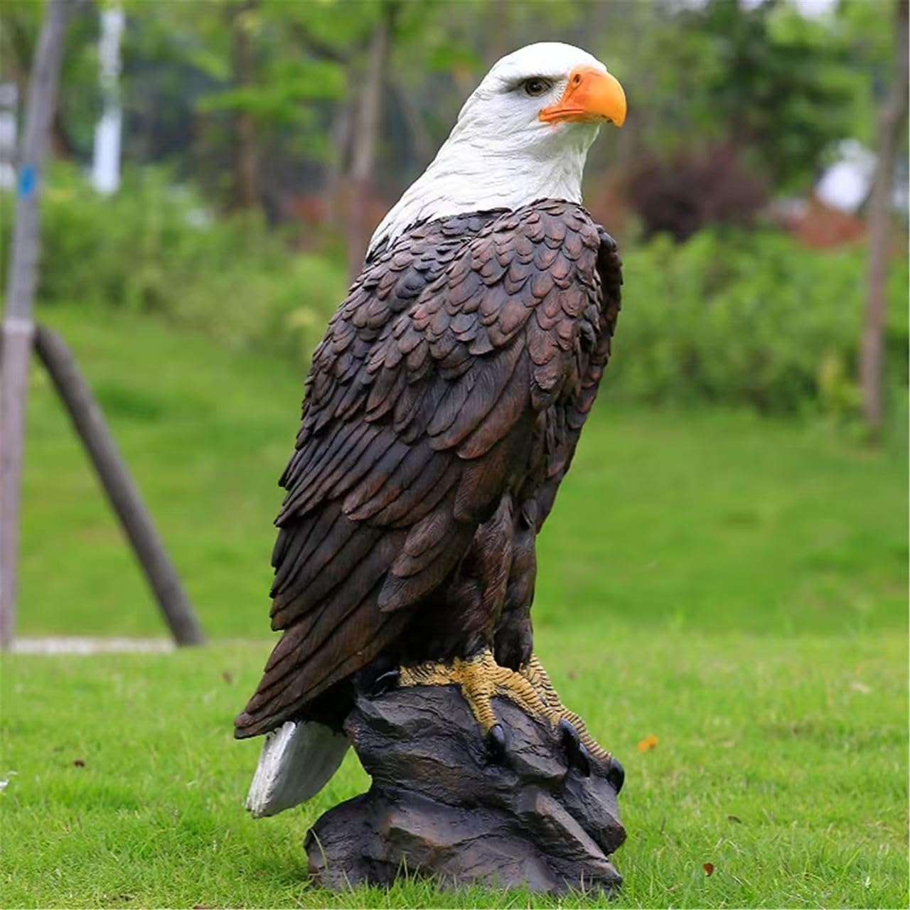 Garden and Yard Statue-Flight of Freedom American Bald Eagle Hanging Bird Statue Hand-Painted Eagle Decor-Bald Eagle Statue, Majestic America Indoor/Outdoor USA Decor for Office, Patio