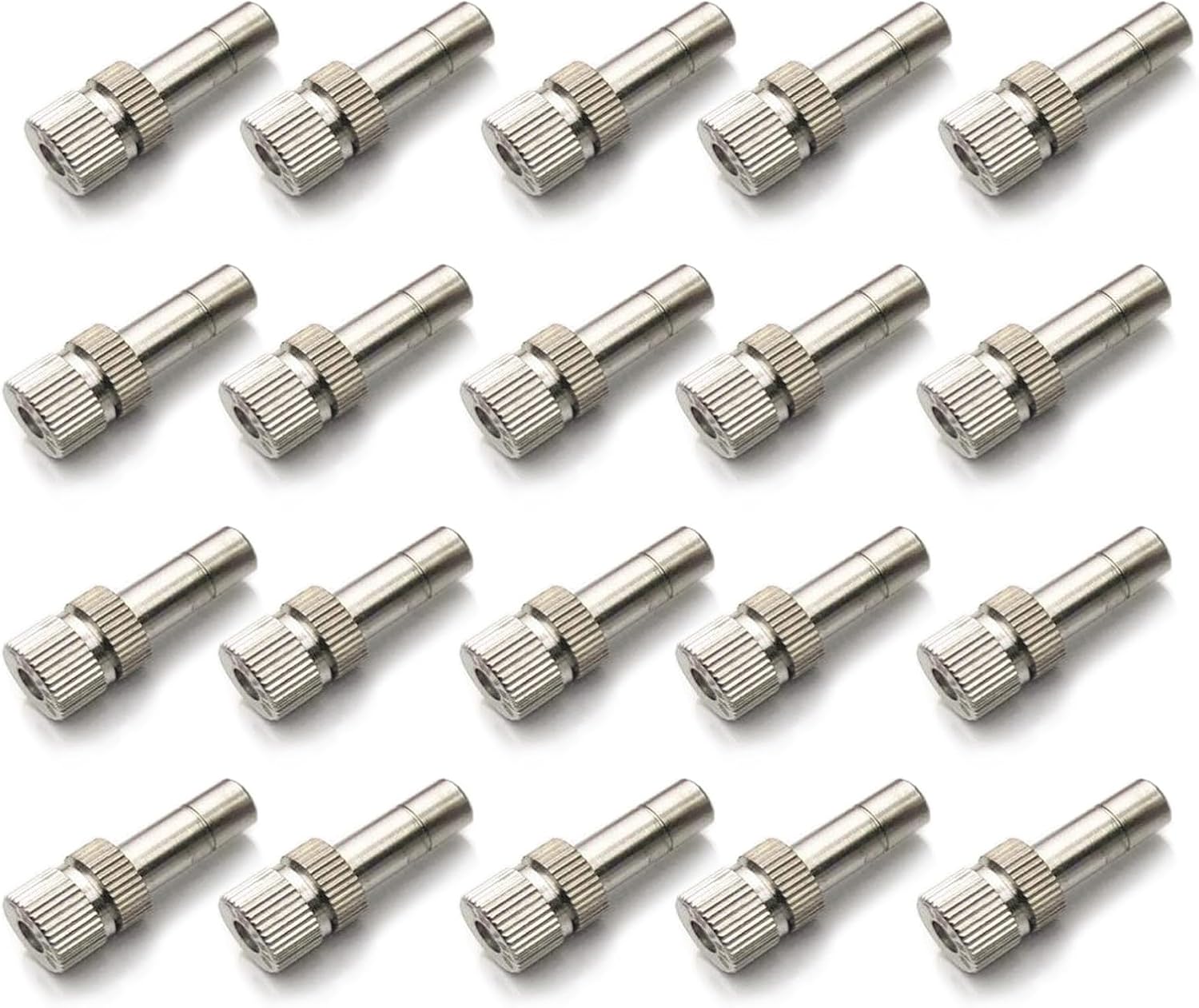 20pcs Brass Mister Nozzles, 6mm Misting Nozzles for Outdoor Cooling System, Landscaping, Air Humidification, Greenhouse Irrigation (without Filter, 0.004"/0.1mm Orifice)