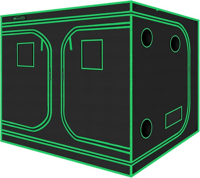 10x10 Grow Tent, 120"x120"x78" Growing Tent with Observation Window and Floor Tray for Hydroponics Indoor Plant Growing Large Grow Room