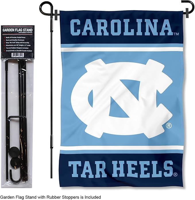 College Flags & Banners Co. North Carolina Tar Heels Garden Flag with Stand Holder