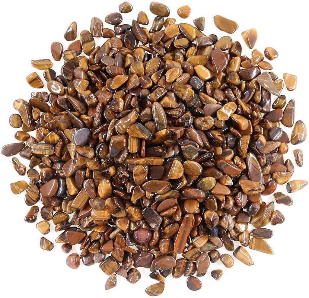 WAYBER Decorative Rocks, 2 Lbs/920g (Fill 1.8 Cups) Tiger's Eye Stones Irregular Gem Pebbles Quartz Gravel for Aquarium Turtle Tank Decoration/Succulent Plants Ornament/Flowerpot Vase Landscape