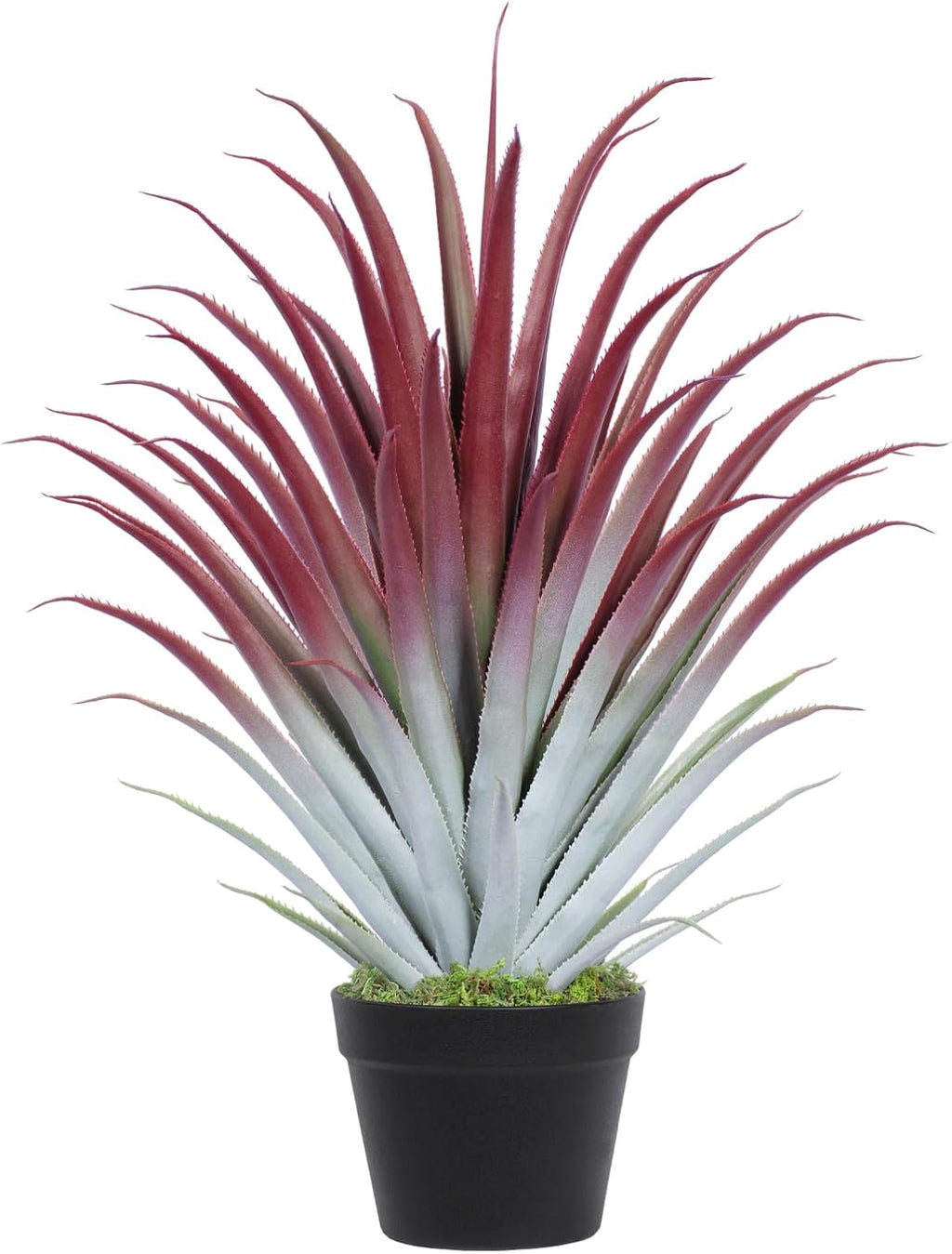 2ft Fake Spiked Agave Plant - Red Artificial Aloe Vera Plant 26 Inch - Tall Large Faux Floor Plants Perfect for Porch Door Step Home Office Patio Indoor Outdoor Decor (1 Pack)