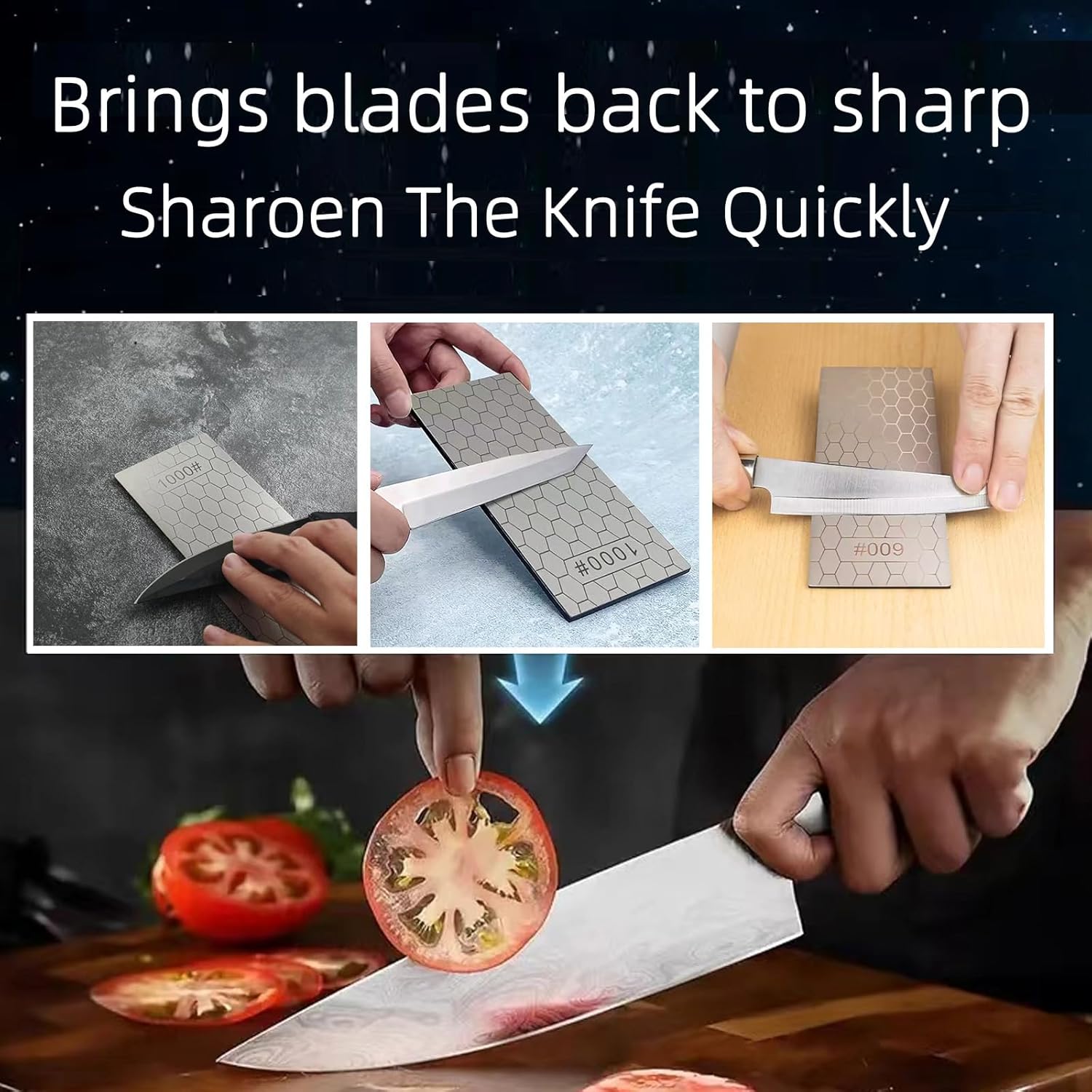 Diamond Sharpening Stone Set,8 Pcs Diamond Lapping Plate Coarse/Medium/Fine Grit Sharpener,240/400/600/800/1000/1500/2000/3000 Grit，Perfect Assistance Sharpener Angle Guide