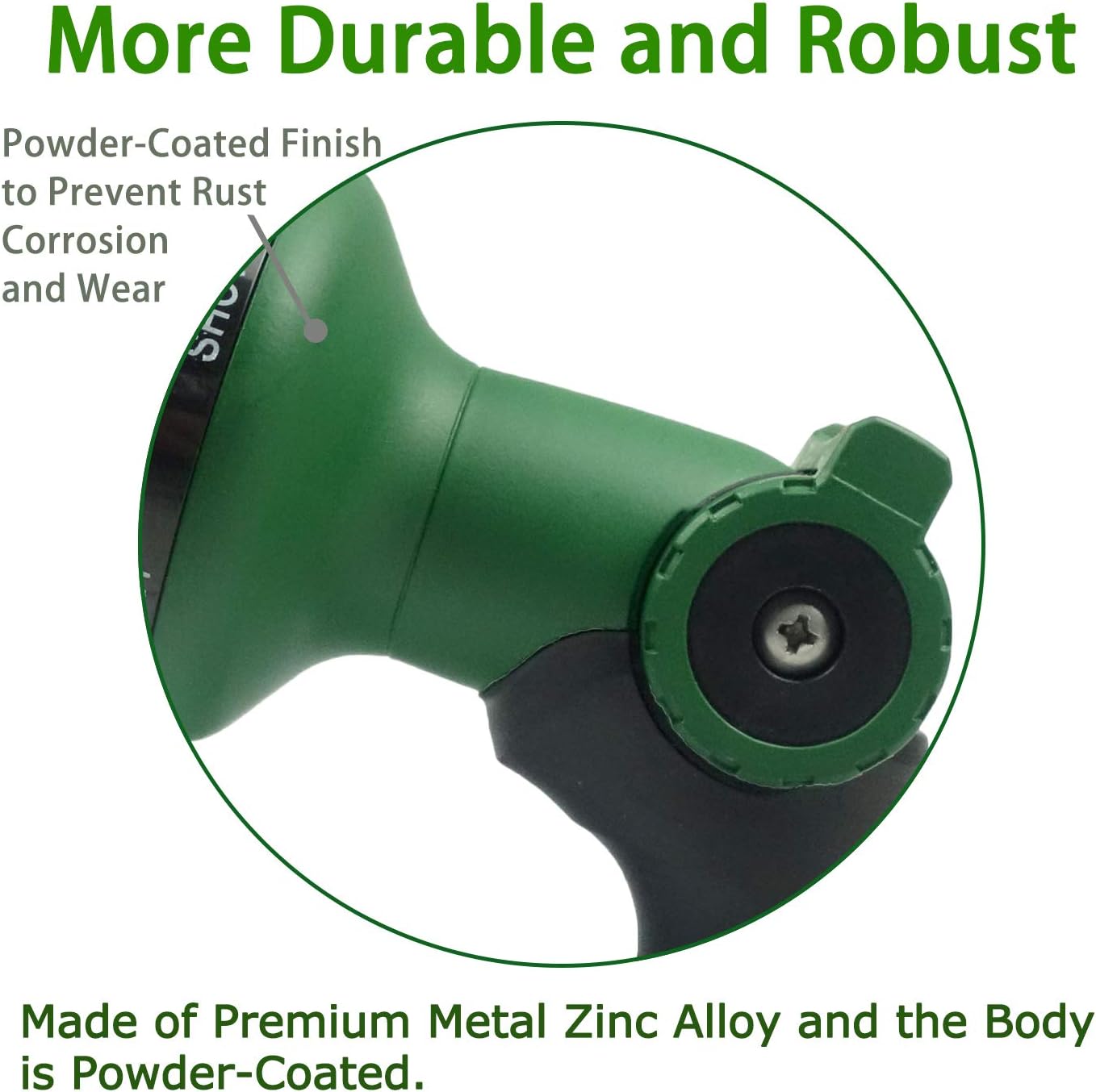 Garden Hose Nozzle Thumb Control Heavy Duty Metal Water Nozzle with Adjustable Watering Patterns High Pressure Hose Nozzle Sprayer, Pefect for Car Washing and Pets Showering