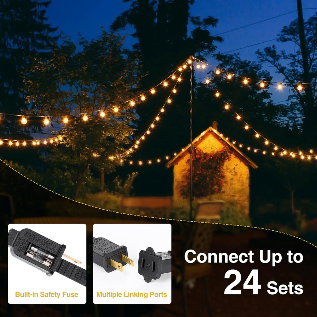 ZJOJO 200FT Outdoor String Lights, G40 Globe Outdoor Lights with 60 Shatterproof LED Bulbs 2700K, IP65 Waterproof Patio Light String Lights for Outside Backyard Porch Party